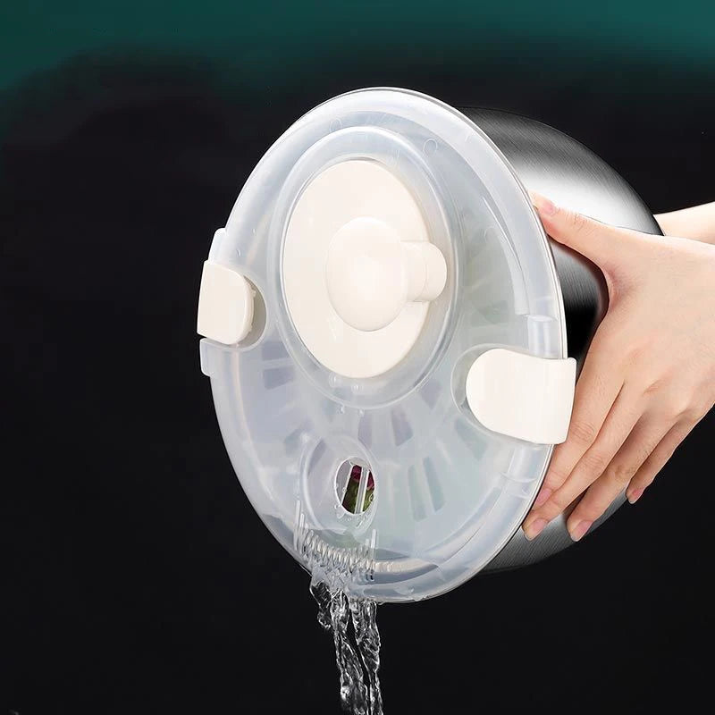 Stainless Steel Salad Spinner and Vegetable Washer with Drain