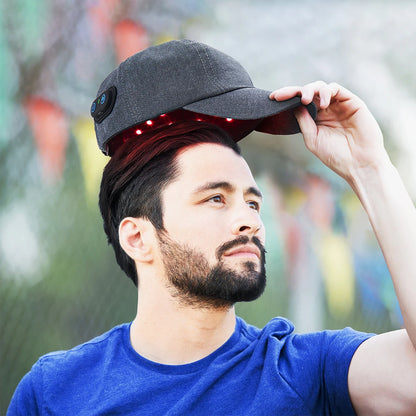 Full Coverage Red Light Therapy Cap in Grey AU Plug