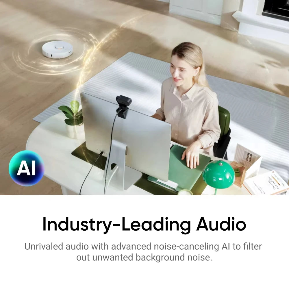 4K AI PTZ Webcam Smart Tracking HDR Noise Cancelling