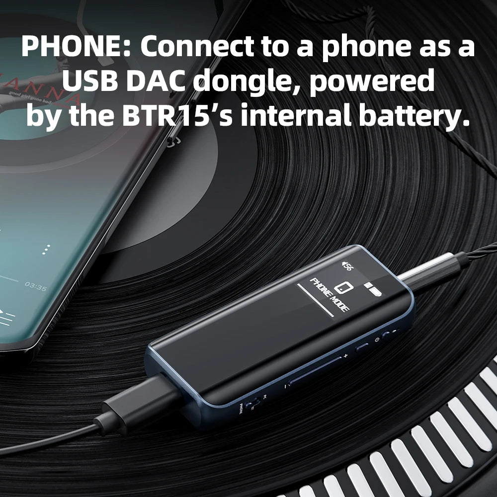 Portable Bluetooth DAC Headphone Amplifier with 3.5mm & 4.4mm Output