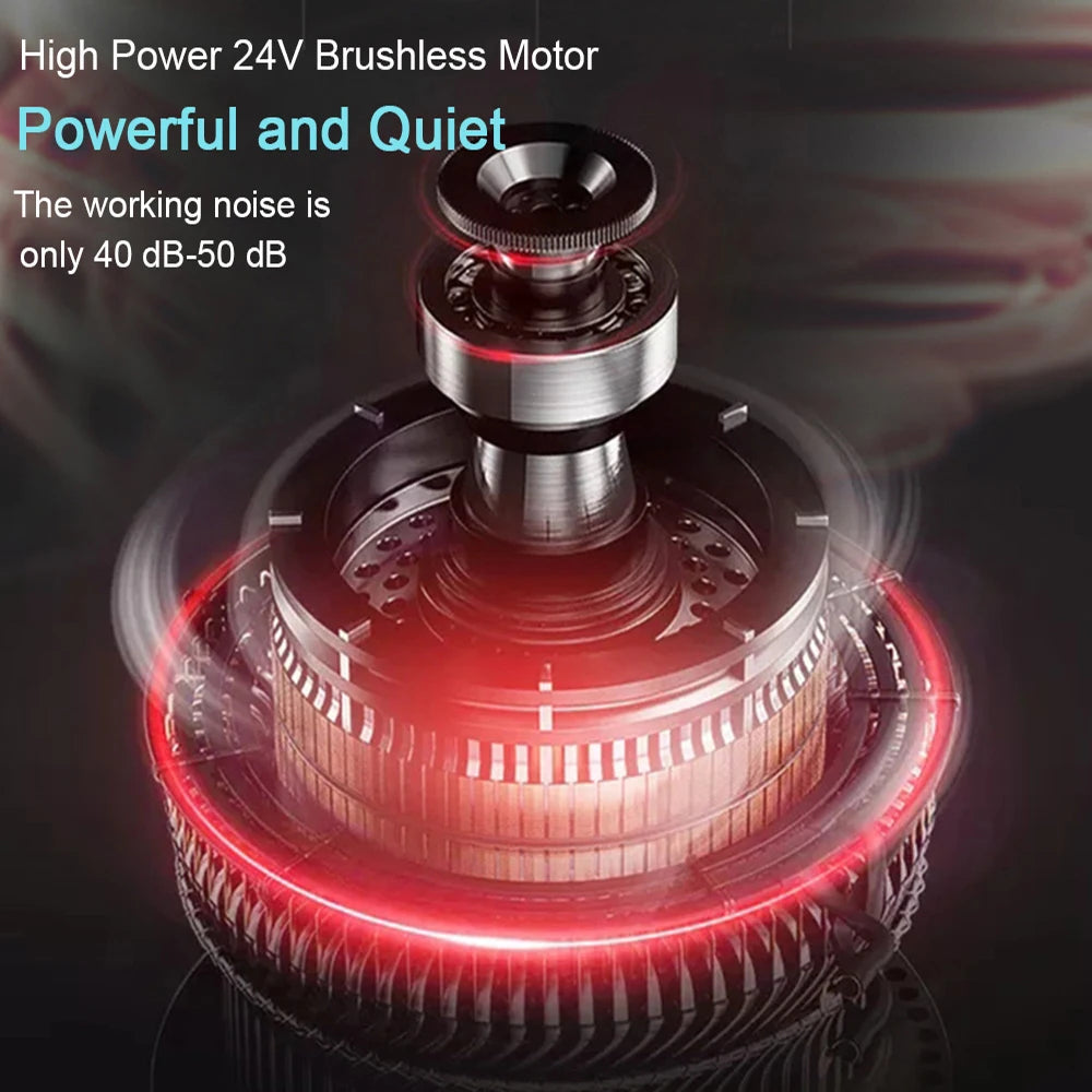 24V Carbon Massage Gun with 12 Heads and Heat Therapy
