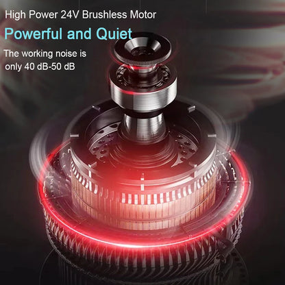 24V Carbon Massage Gun with 12 Heads and Heat Therapy