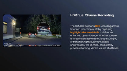 Front and Rear 4K Dash Cameras with 128GB