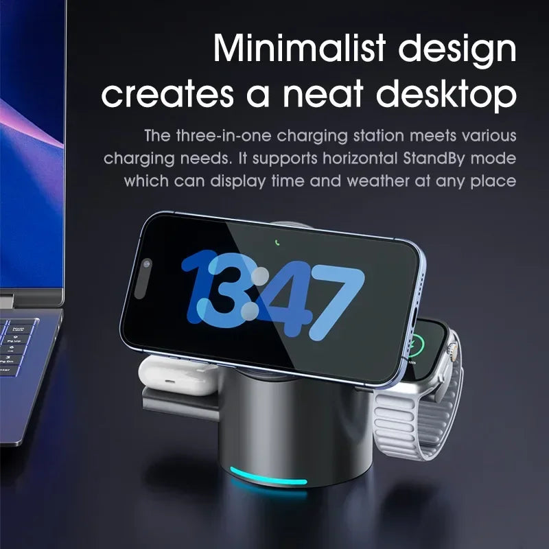 Magnetic Wireless Charging Station for iPhone AirPods and Watch