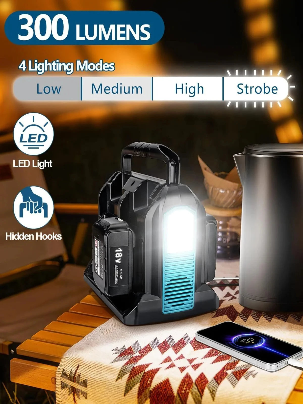 Cordless 350W Power Inverter for Emergency Use