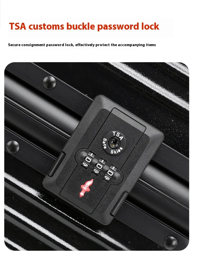 Portable 20 Inch Golden Aluminum Photography Luggage Bag