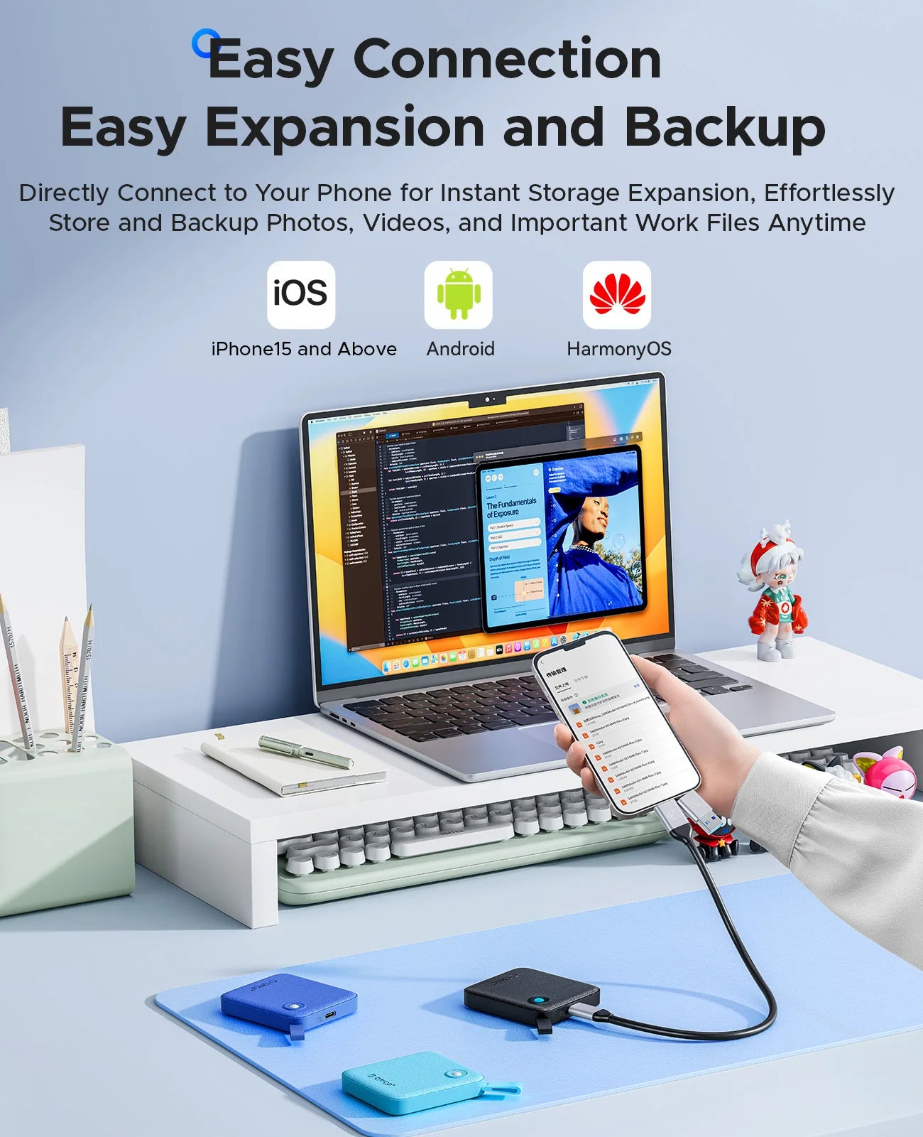 Black 2TB External Solid State Drive Fast Transfer