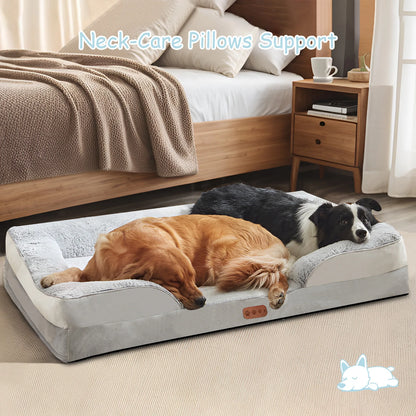 Orthopedic Memory Foam Dog Bed with Removable Armrest