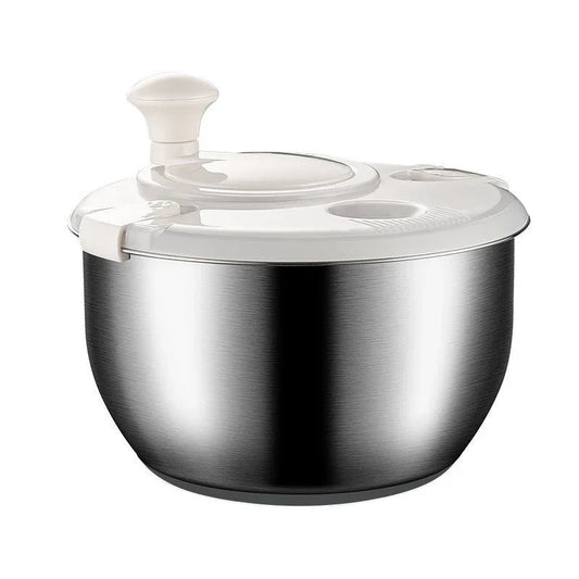 Stainless Steel Salad Spinner and Vegetable Washer with Drain