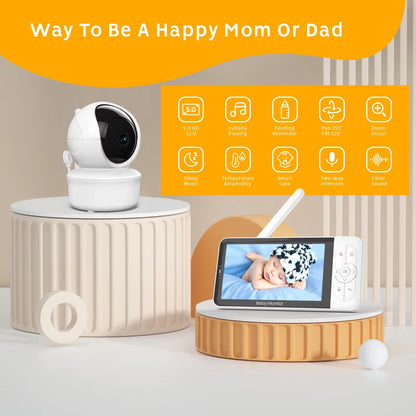 Smart Baby Monitor 5 Inch 1080P WiFi App Control