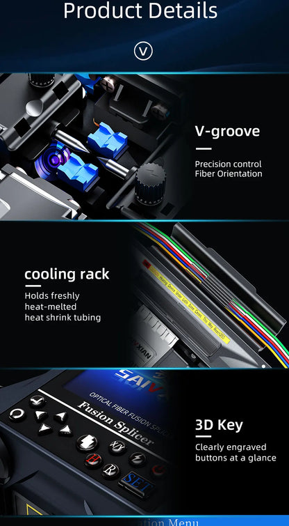 Full-Set Blue Fiber Optic Fusion Splicer Machine