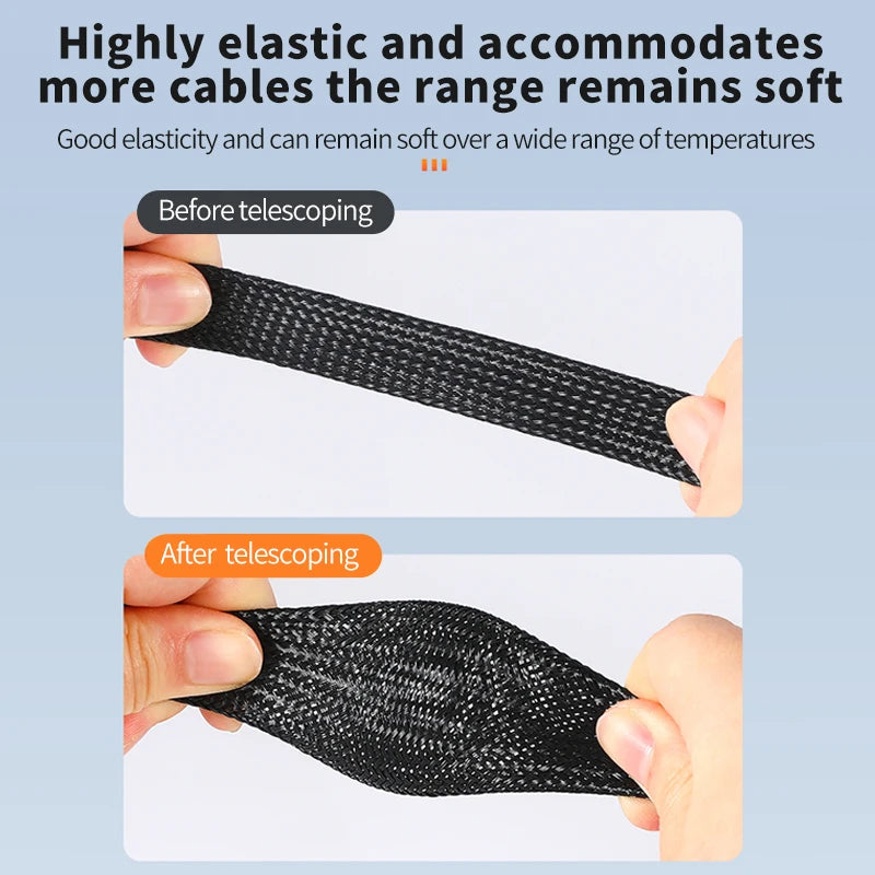 Heavy Duty Braided Cable Sleeving 10m Flame Retardant Tube