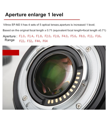 Autofocus Adapter Ring 0.71x for Canon EF to M43 Mount