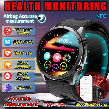 Intelligent ECG Health Leather Watch