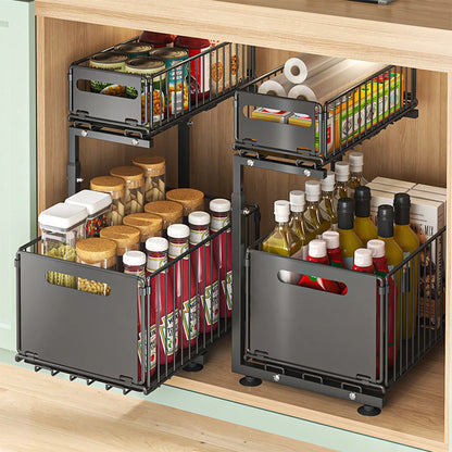 Adjustable Under Sink Storage Rack 2 Pack