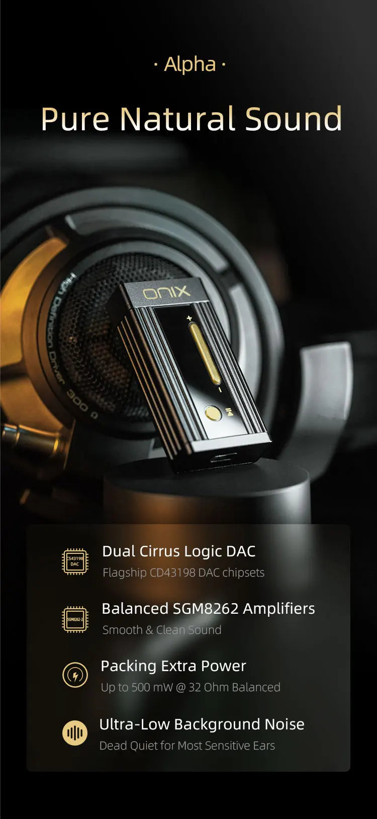 Portable USB DAC Headphone Amp PCM768 DSD512 Alpha