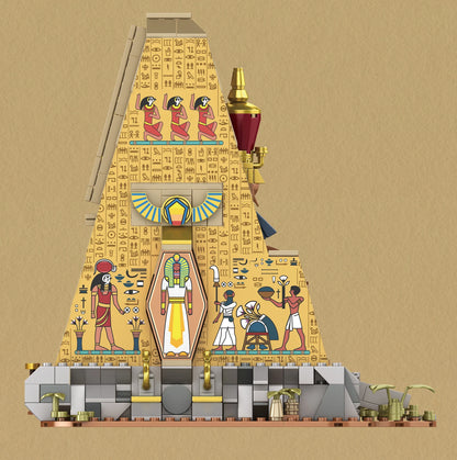 Ancient Egyptian Temple Building Blocks DIY Model with Statues