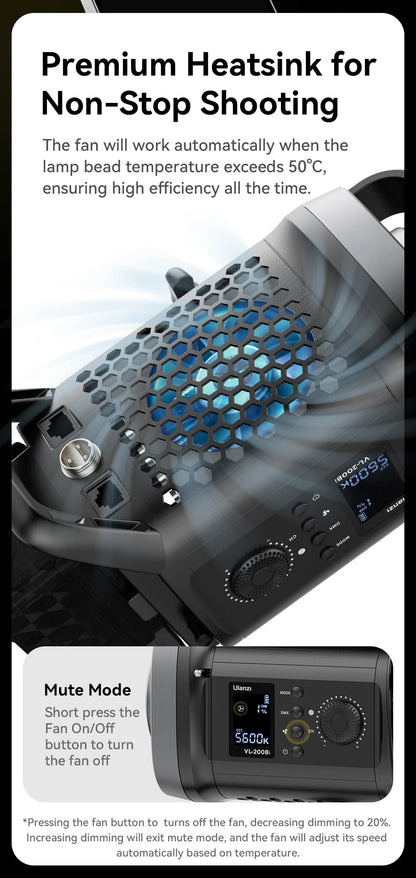 Rechargeable 200W Bi Color Video Light for Streaming