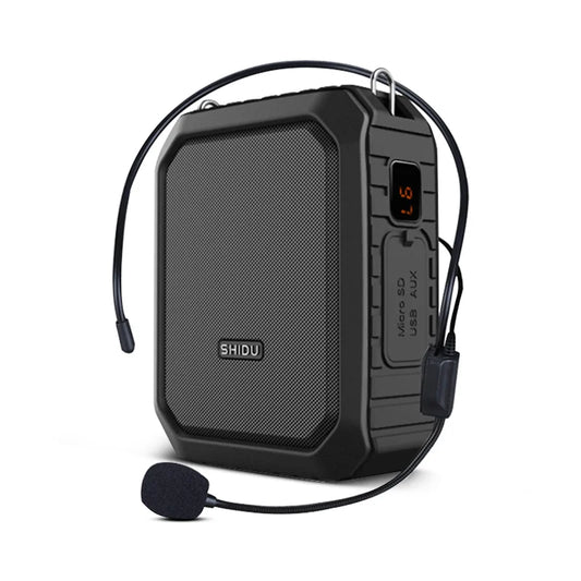 Rechargeable Voice Amplifier with Wired Mic Bluetooth Black