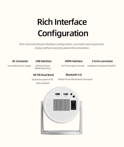 4K Smart Projector WiFi 6 Auto Focus with Carry Bag