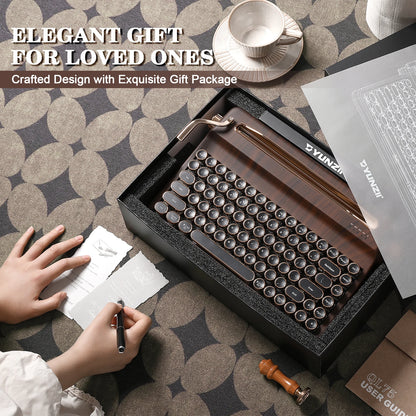 Wood Grain Wireless Mechanical Keyboard Cocoa Cream V2 Linear