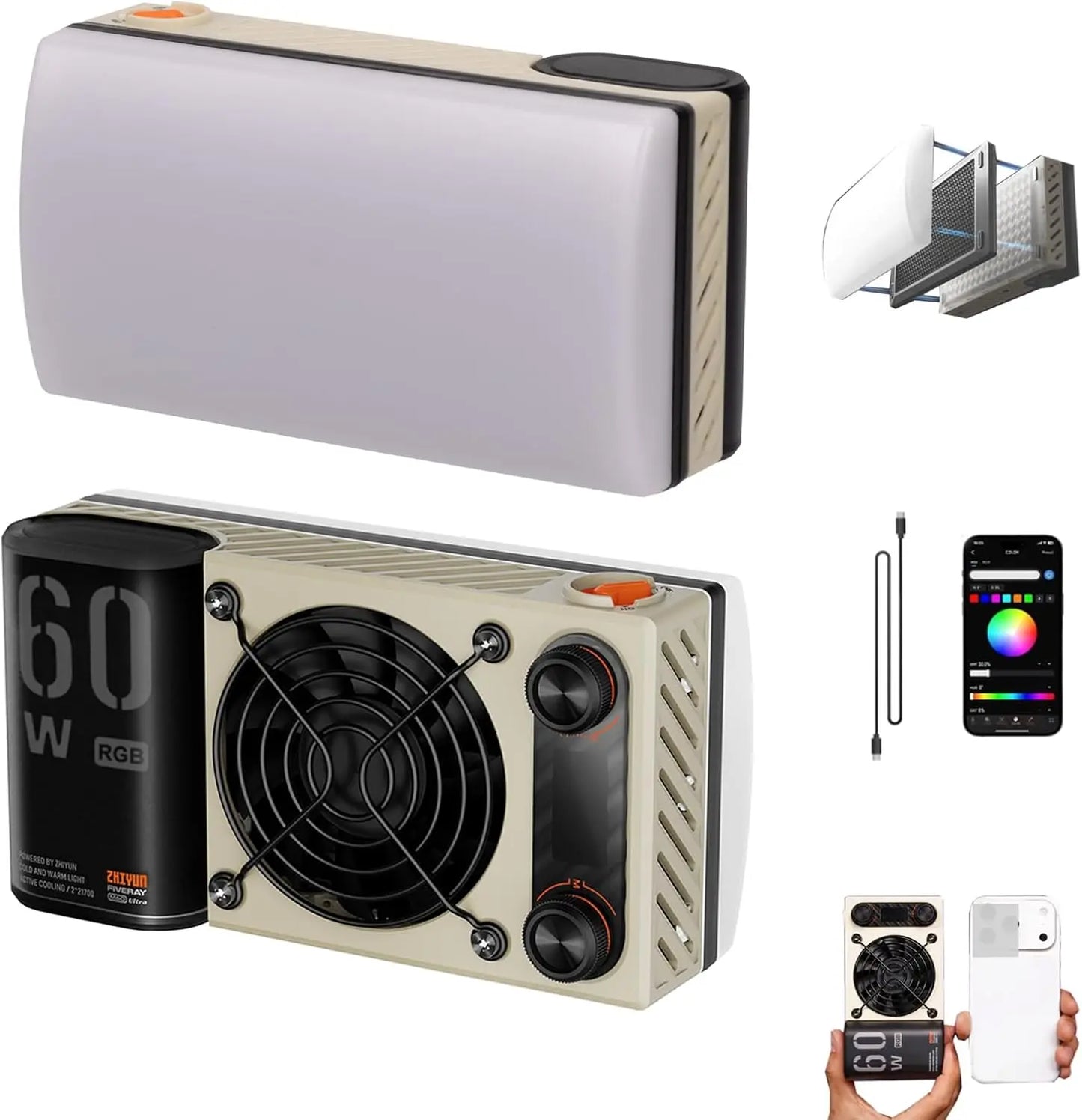 60W Portable LED Camera Light for Video Recording
