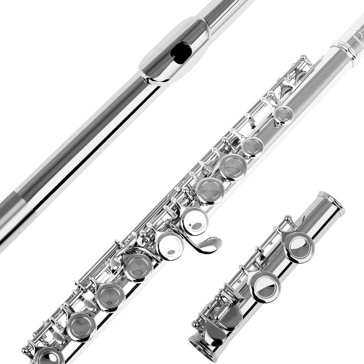 16 Key C Flute with Case Cleaning Cloth and Gloves
