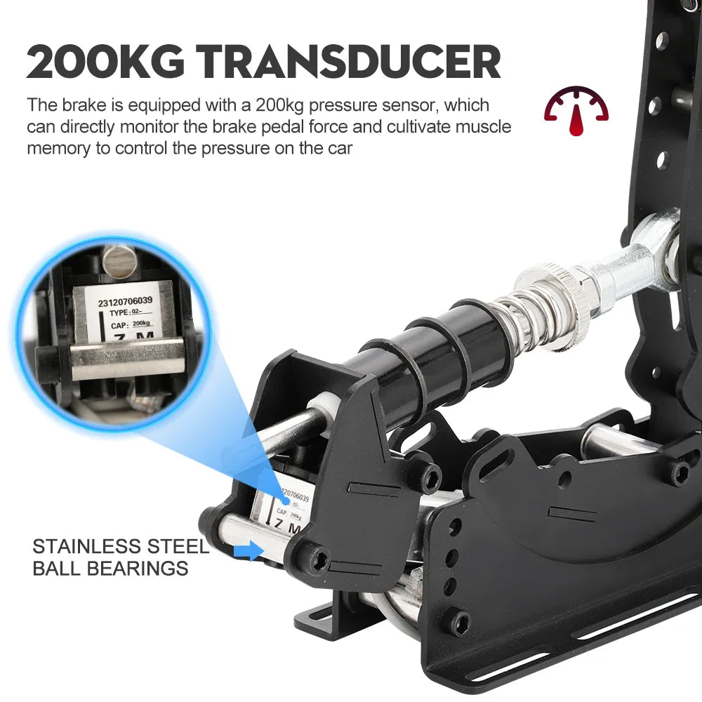 3-Pedal Racing Simulator Set with Sturdy Baseplate