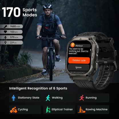 Waterproof AMOLED Fitness Smartwatch with Bluetooth