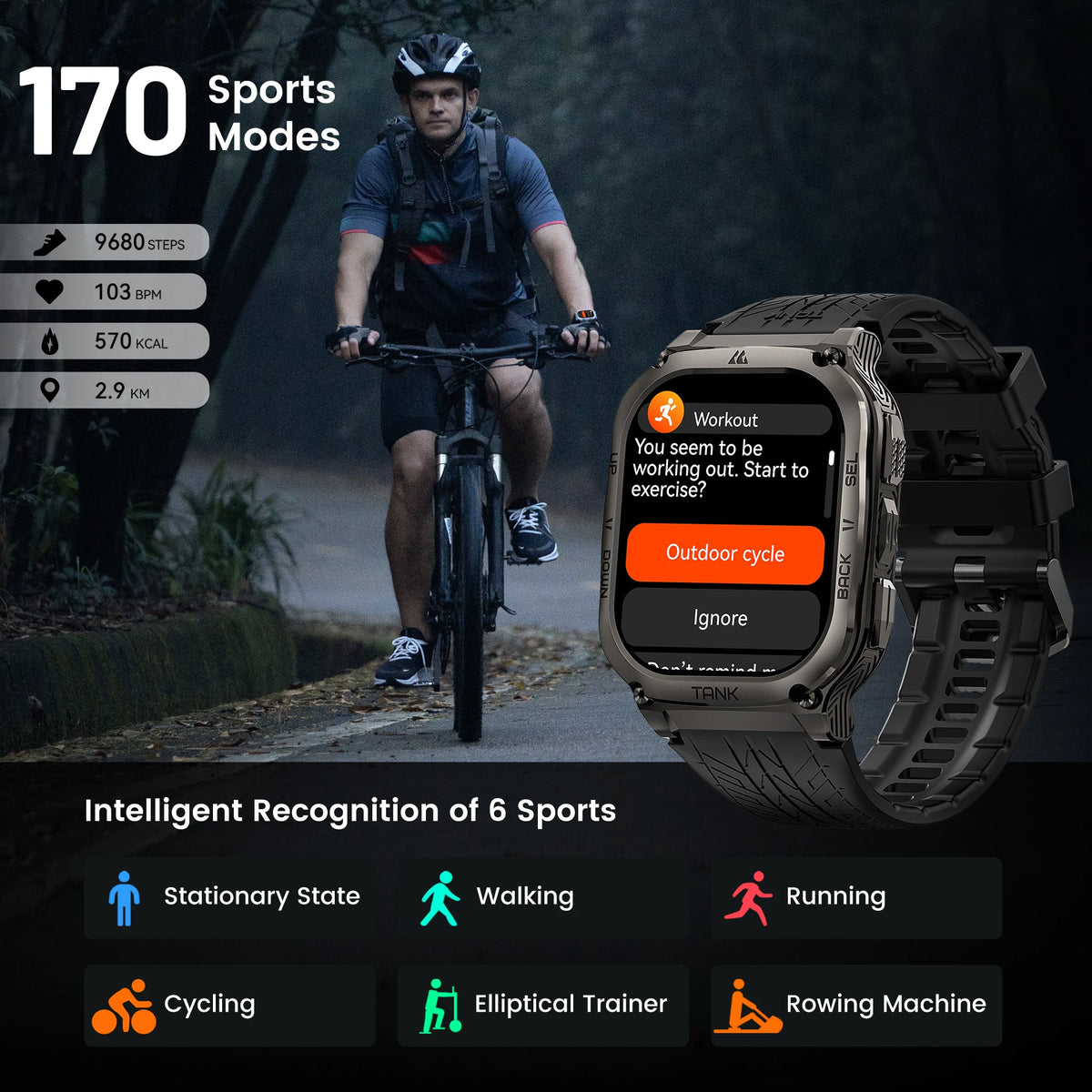 AMOLED Smartwatch with Strap Waterproof Fitness Watch
