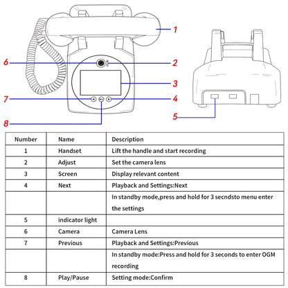 Wedding Video Guestbook Phone for Party and Banquet Wishes White