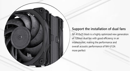 Black Tower CPU Cooler 7 Heatpipes Dual 120mm Fans