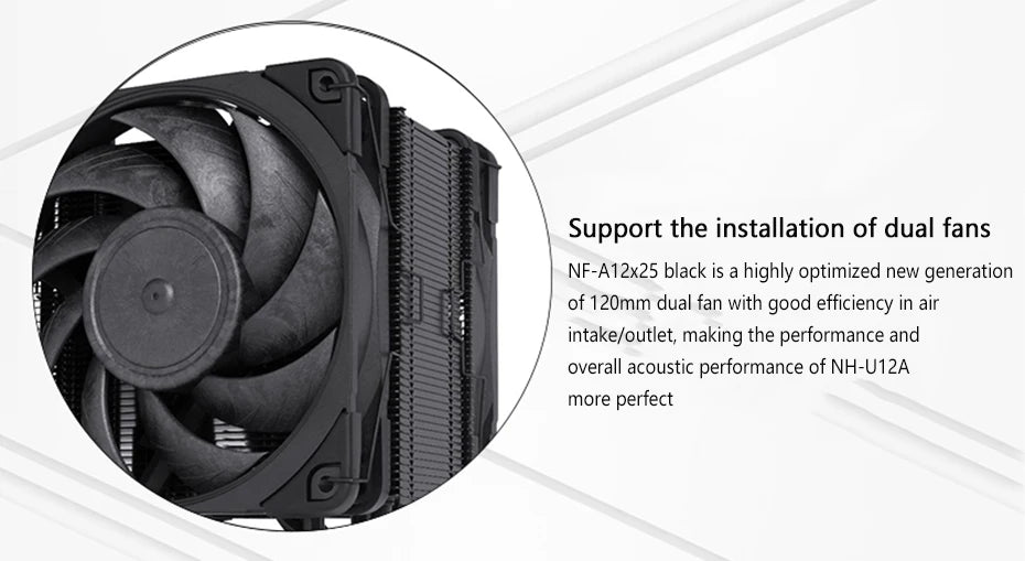 High-Performance Brown CPU Cooler Silent Dual Fan Radiator