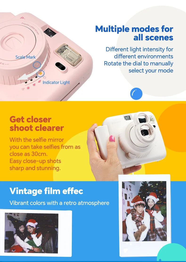 Pink Instant Camera for Instax Mini Film