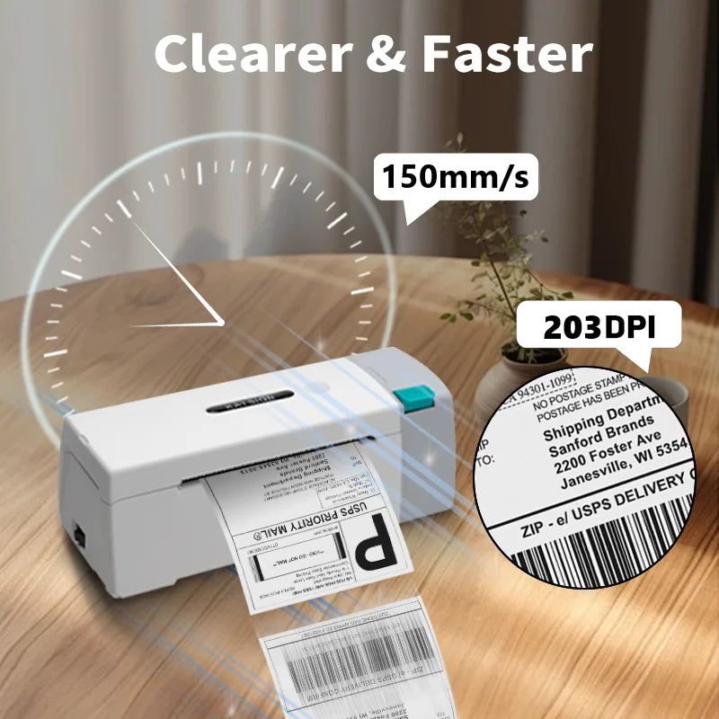 Cordless Foldable 4x6 Thermal Label Printer for iOS and Android