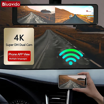 12-Inch 4K Dash Cam ADAS Blind Spot Monitor