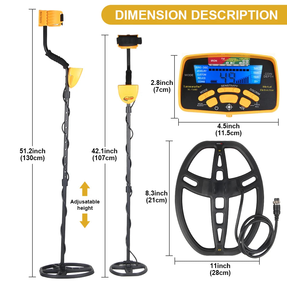 Professional TC 500 Metal Detector Gold and Coin Pinpointing