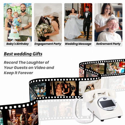 Retro Wedding Video Guest Book Phone with Message Recording