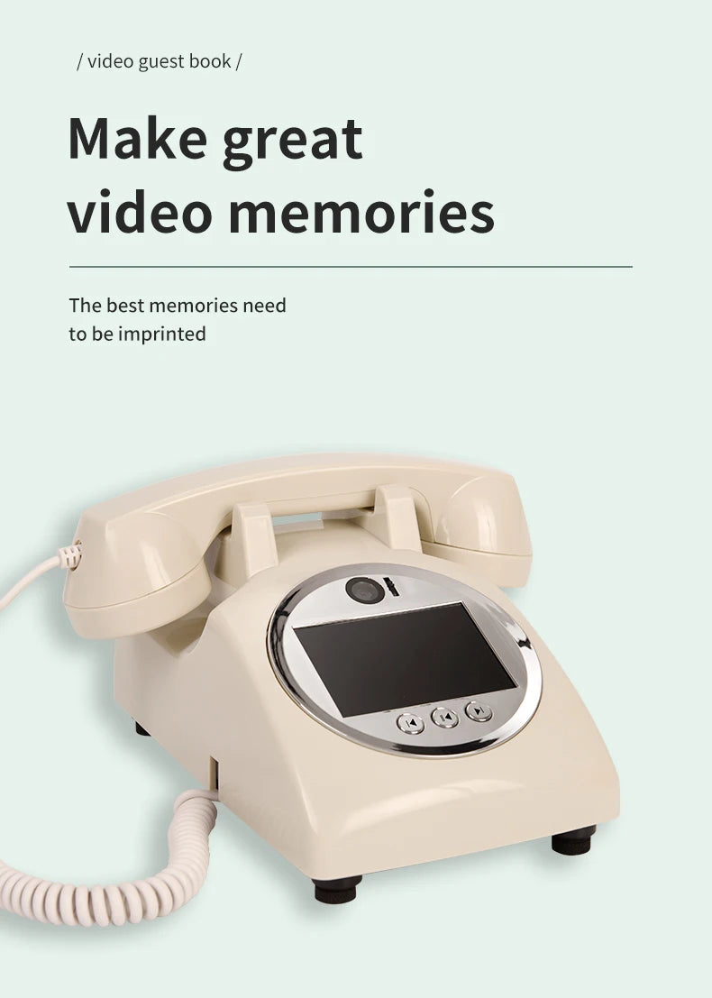 Audio Video Guestbook Phone Milky for Weddings and Parties
