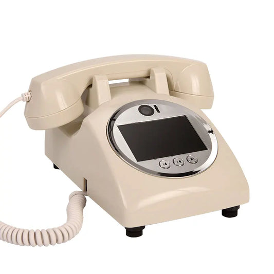Beige Decorative Phonograph Wedding Guest Book Video Audio Recorder