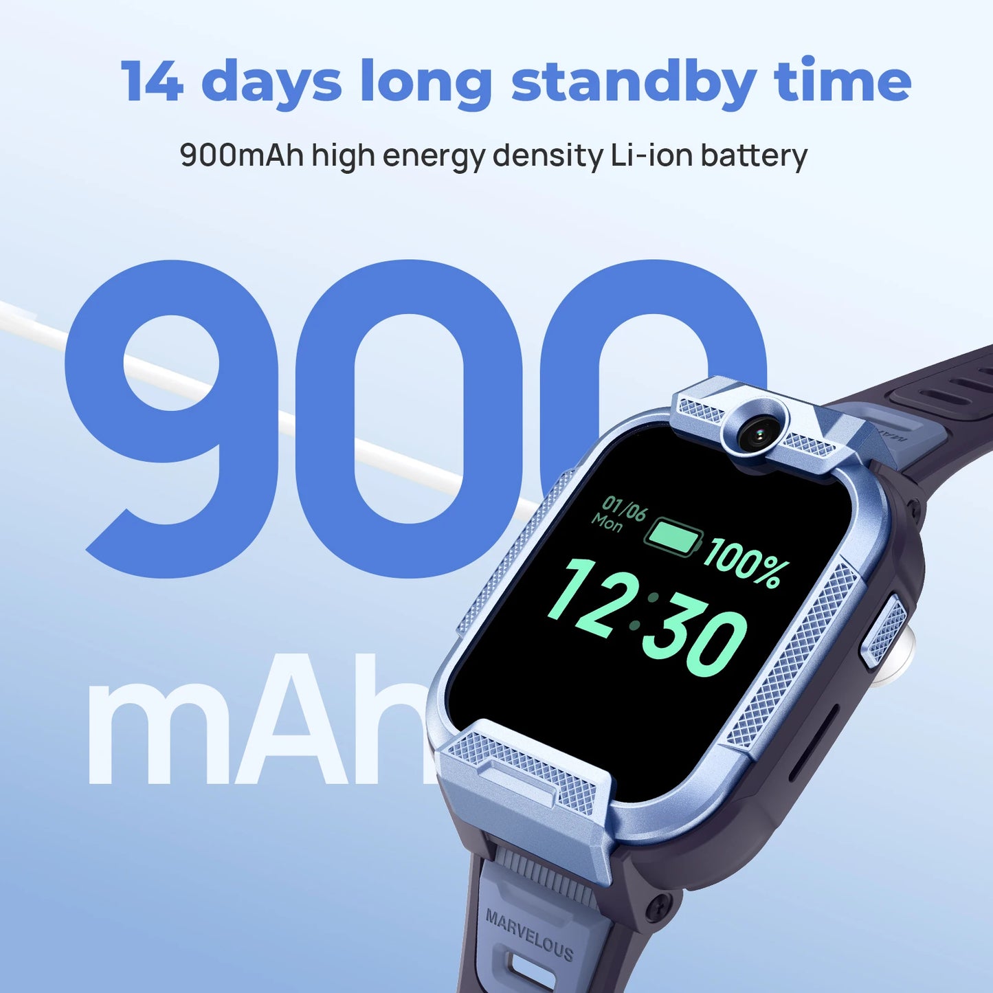 Kids Smart Watch 4G GPS Dual Camera Video Call Blue