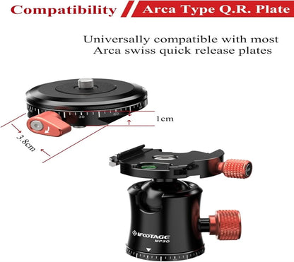 Heavy Duty Tripod Ball Head 360° Pan 10kg Load