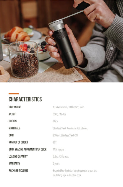 Manual Coffee Grinder with 38mm Stainless Steel Conical Burrs