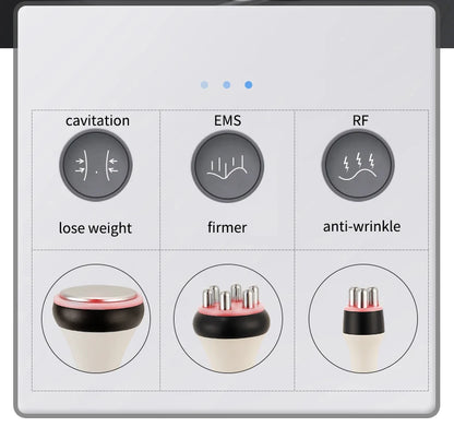 White 40K Cavitation Beauty Machine for Face and Body Shaping