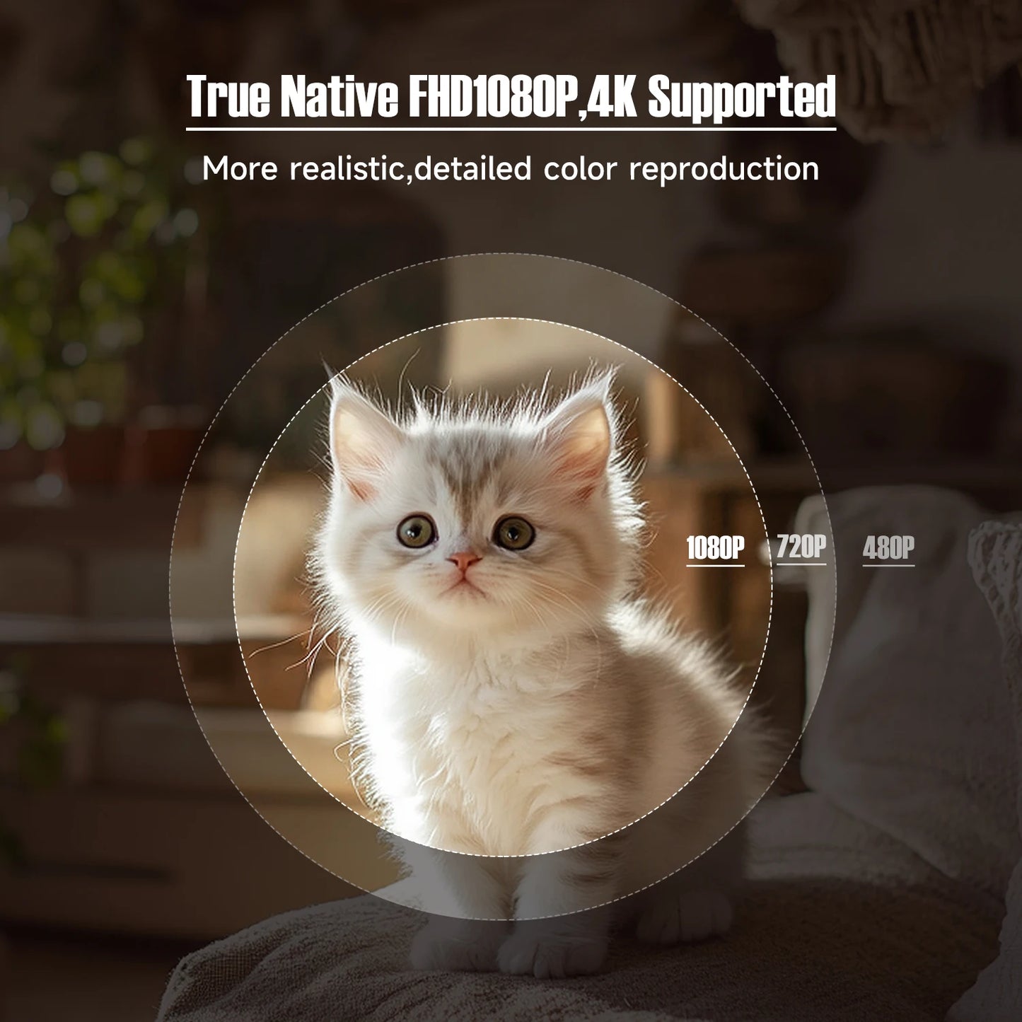 650ANSI Portable 1080p Projector with Auto Keystone