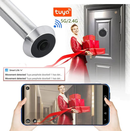 Rechargeable WiFi Video Peephole Camera 128GB Silver