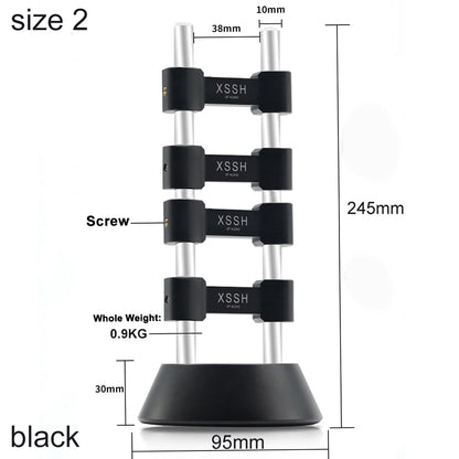 Aluminum Audio Cable Organizer Stand Size 2 Black 2pcs