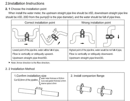 DN80 Ultrasonic Flow Meter with RS485 Remote Monitoring