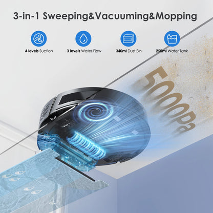 3-in-1 Robot Vacuum for Hard Floors and Pet Hair