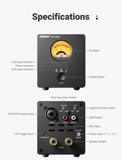 300W Mono Hi-Fi Power Amplifier Class D with XLR Input